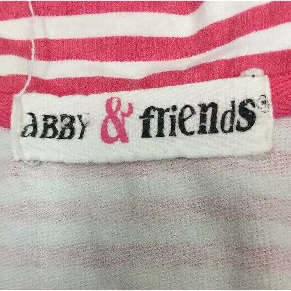 Abby & Friends Pink and White Stripe Zip Front Knit Jacket Medium Casual Striped - Picture 12 of 12